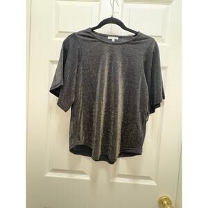 Vtg Black Swan Black and Gold Shimmer Women's Small Top